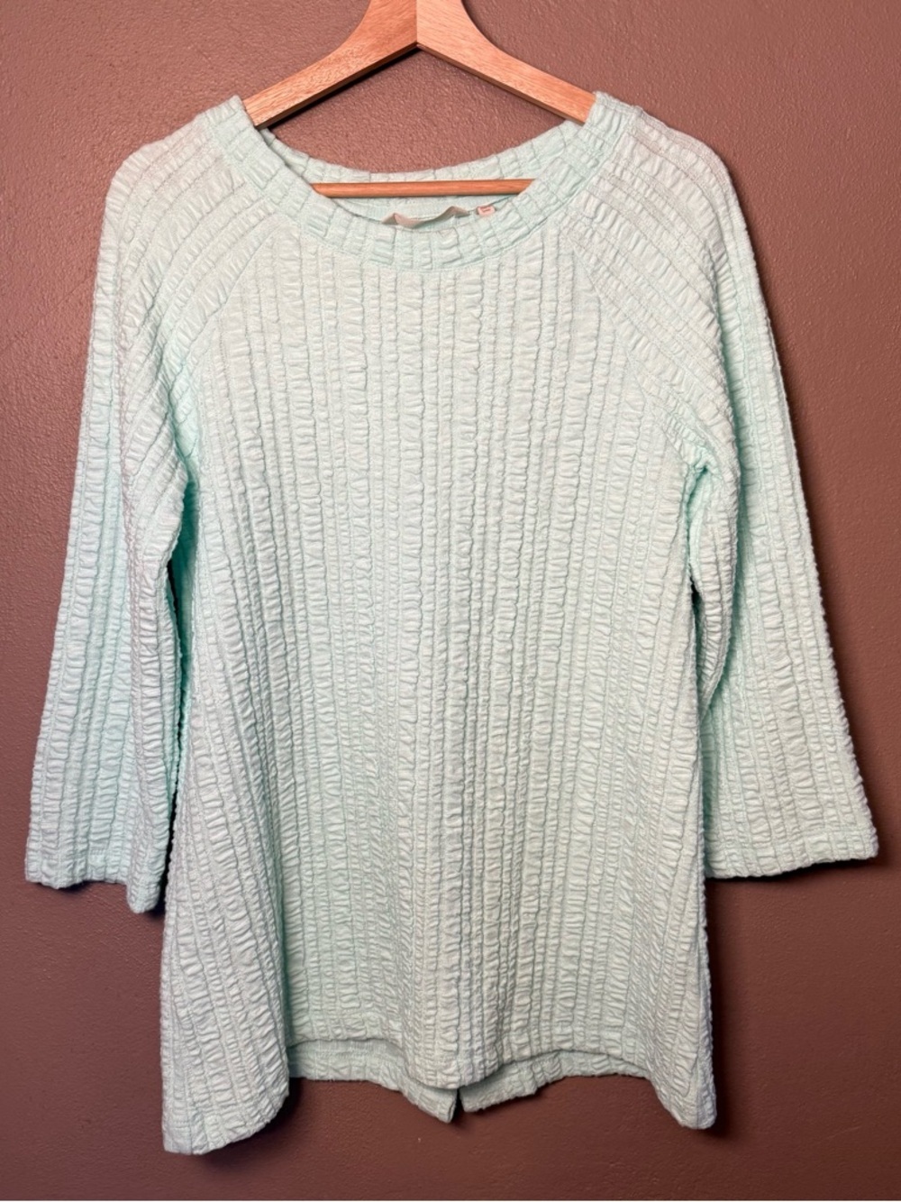 Goldie Tunic Top by Soft Surroundings in Fair Aqua Women's Size Medium Coastal
